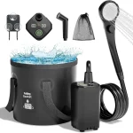 Portable Self-Priming Electric Outdoor Shower Simple Mobile Shower Head for Home Dorm Rural Camping Car Wash Pet Bath